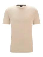 Koszulki męskie - BOSS T-Shirt Thompson 01 50468347 Beżowy Regular Fit - miniaturka - grafika 1