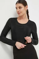 Bluzki damskie - EA7 Emporio Armani longsleeve damski kolor czarny - miniaturka - grafika 1