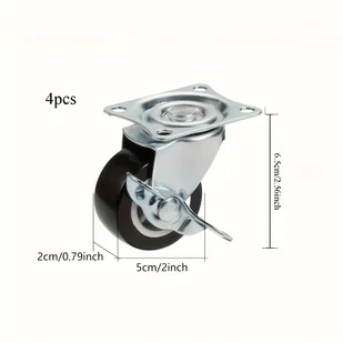 TEMU 4-pack stalowych sworzni z hamulcami zabezpieczającymi, polerowany wykończenie, ciężki, do szafek komputerowych, , stół roboczy i rozwiązania do - Inne - miniaturka - grafika 1