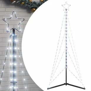 vidaXL Lampki choinkowe, 363 LED, zimne białe światło, 182 cm - Ozdoby bożonarodzeniowe - miniaturka - grafika 1