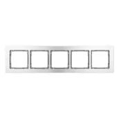 Klawisze i ramki - Karlik Ramka pięciokrotna Deco metal - aluminium szczotkowane, grafit - miniaturka - grafika 1