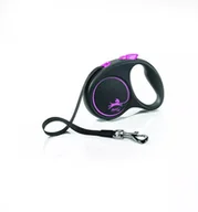 Smycze dla psów - Flexi Black Design M taśma 5 m różowa 803401 - miniaturka - grafika 1