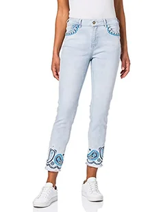 Desigual Damskie spodnie na co dzień denim_kostki paisl, NIEBIESKI, 46 PL - Spodnie damskie - miniaturka - grafika 1