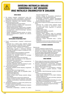 IAA39 SKRÓCONA INSTRUKCJA OBSŁUGI, KONSERWACJI I BHP URZĄDZEŃ ORAZ INSTALACJI CHŁODNICZYCH W ZAKŁADZIE, FN - FOLIA SAMOPRZYLEPNA; (245X350MM) - Instrukcje stanowiskowe BHP - miniaturka - grafika 1