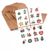 Kalendarze - Kalendarz Adwentowy Torebki Naklejki 24 Szt O02 - miniaturka - grafika 1