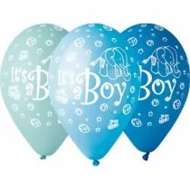 Balony Premium, metaliczne, It's a boy, 5 sztuk - Kubki dla dzieci - miniaturka - grafika 4