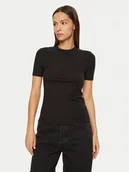 Koszulki i topy damskie - Calvin Klein T-Shirt K20K208052 Czarny Slim Fit - miniaturka - grafika 1