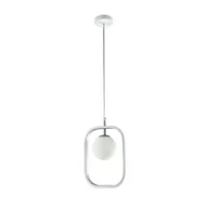 Lampy sufitowe - Maytoni LAMPA wisząca AVOLA MOD431-PL-01-WS Maytoni szklana OPRAWA kula ZWIS prostokątna ramka srebrna MOD431-PL-01-WS - miniaturka - grafika 1