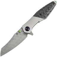Scyzoryki - KANSEPT Mistaken Damascus Beadblasted Titanium i Rękojeść z Włókna Węglowego Twill K1053D1 - miniaturka - grafika 1