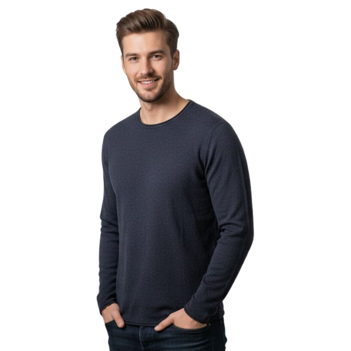 Sweter męski United Colors of Benetton bawełniany granatowy-S