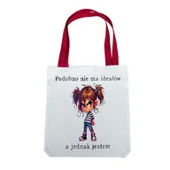 Torebki damskie - Torba na ramię uchwyt czerwony, zabawny tekst Mi 001 - miniaturka - grafika 1