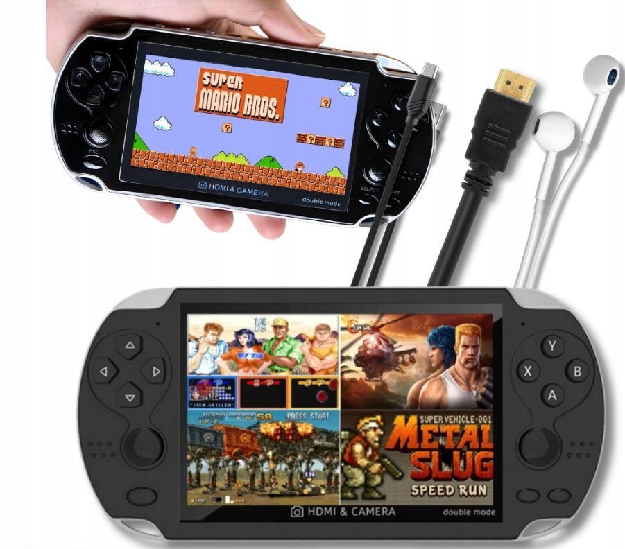 MINI konsola przenośna do gier RETRO x7 POLSKIE MENU Aparat 1000 GIER