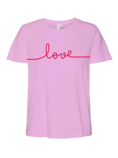 Vero Moda Koszulka "Kami" w kolorze jasnoróżowym - Koszulki i topy damskie - miniaturka - grafika 1