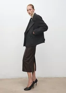 Spódnice - MANGO - Spódnica ołówkowa ze sztucznej skóry czekoladowy - 40 - Kobieta - miniaturka - grafika 1