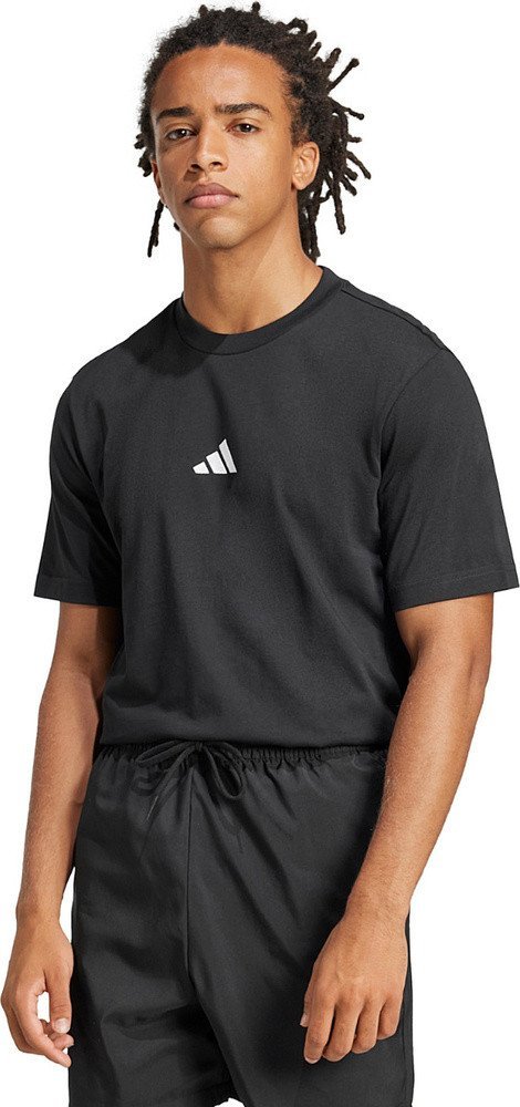 Koszulka męska adidas Essentials Small Logo Single czarna JE9024 M