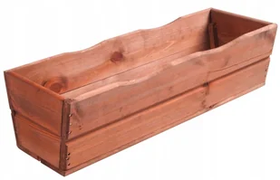 DONICZKA DREWNIANA SKRZYNKA BALKONOWA 44 CM TEAK - Skrzynie ogrodowe - miniaturka - grafika 1