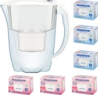 Dzbanki filtrujące - Dzbanek do filtrowania wody Aquaphor Amethyst + 6 wkładów 3+3Mg, biały - miniaturka - grafika 1