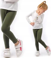 Legginsy - Legginsy dziecięce długie bawełniane klasyczne Khaki 98 - miniaturka - grafika 1