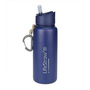 Shakery i bidony sportowe - LifeStraw LifeStraw Go Stainless Steel Water Filter Bottle 710ml, blue  2021 Filtry do oczyszczania wody 7640144285685 - miniaturka - grafika 1