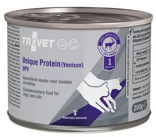 Trovet Unique Protein UPV Dziczyzna dla psa i kota puszka 200g DLA ZAMÓWIEŃ + 99zł GRATIS! - Mokra karma dla kotów - miniaturka - grafika 1