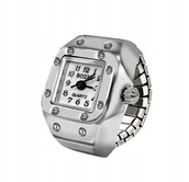 Pierścionki - Sygnet Zegarek Pierścień z Zegarkiem Zegarek Biały Kreatywny Prezent - miniaturka - grafika 1