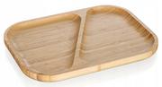 Miski i półmiski - Salaterka dzielona półmisek 28,5x21cm bambus - miniaturka - grafika 1