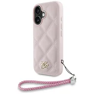 Etui i futerały do telefonów - Etui Karl Lagerfeld Quilted Initial Logo & Chain Strap do iPhone 16 różowy - miniaturka - grafika 1