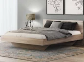 Łóżka - Łóżko lewitujące 160x200 dąb sonoma DM2 z płyty meblowej - miniaturka - grafika 1
