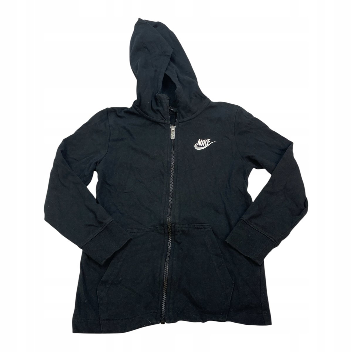 Nike bluza dziecięca 116/122 czarna z kapturem na suwak