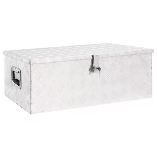 Skrzynka do przechowywania, srebrna, 90x47x33,5 cm, aluminium - Skrzynki i torby narzędziowe - miniaturka - grafika 1