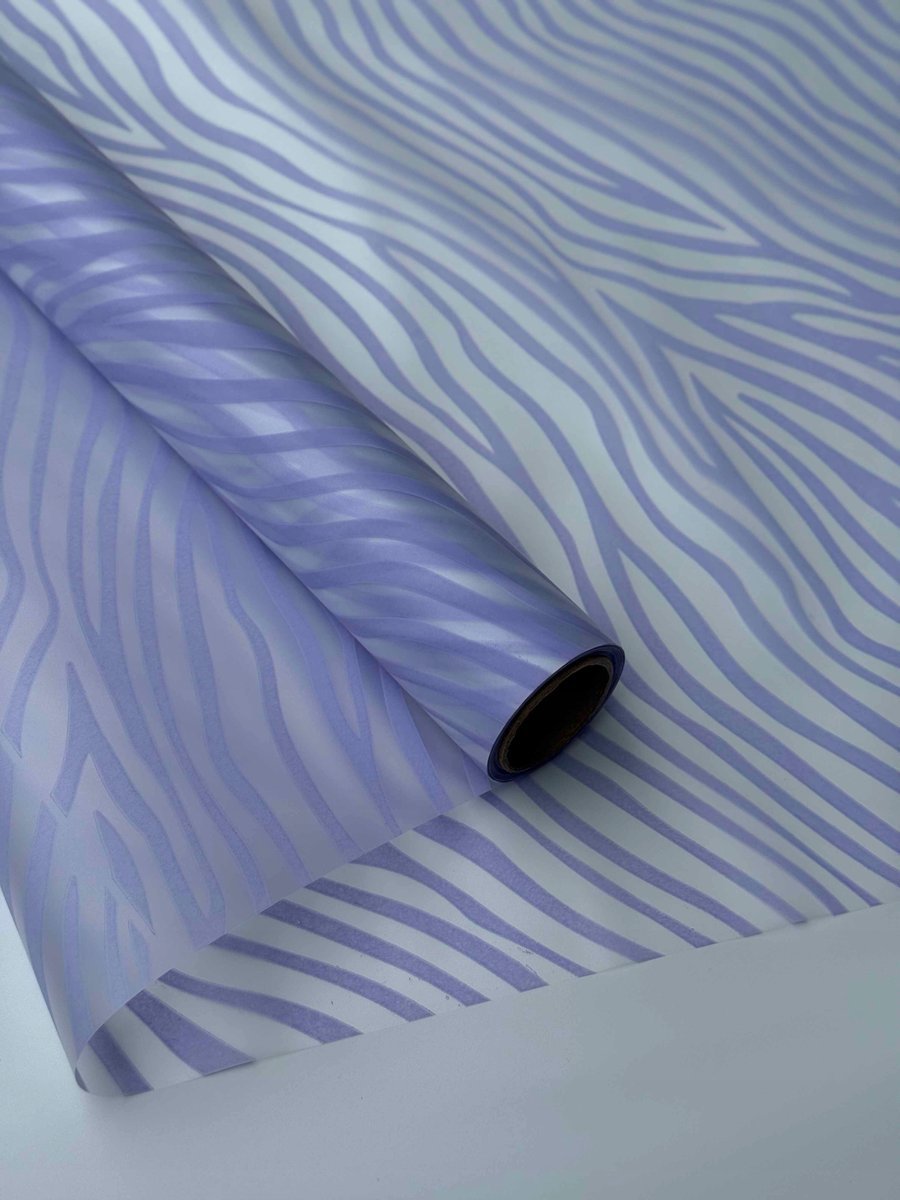 Folia matowa ze wzorem ZEBRA, Przezroczysty + lawenda