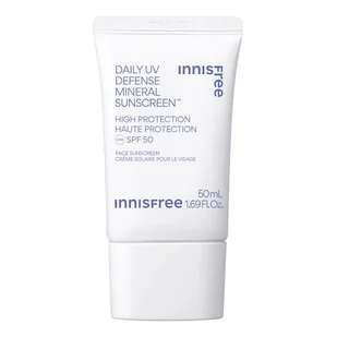 Innisfree - Daily Uv Defense Mineral Sunscreen Spf50 - Ochrona Przeciwsłoneczna Uva / Uvb - Sunscreens Minéral Quotidien 50ml - Dla Kobiet - Kremy do twarzy z filtrem - miniaturka - grafika 1