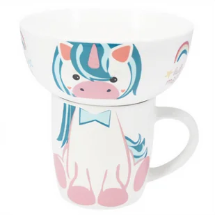 Zestaw prezentowy dla dziecka: miska i kubek z porcelany, 600 ml + 360 ml - Kubki dla dzieci - miniaturka - grafika 1