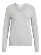 Swetry damskie - Unbekannt Viril L/S damski sweter z dekoltem w serek, jasnoszary melanżowy, XS - miniaturka - grafika 1