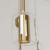 Lampy sufitowe - Lampa wisząca Kare Candy Bar, kolor złoty, stal, szkło, 6-punktowa. - miniaturka - grafika 1