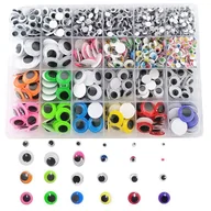 Prace ręczne dla dzieci - Oczka oczy do maskotek pluszaków ruchome naklejane 4-18 mm 1680 szt. etui przyklejane - miniaturka - grafika 1