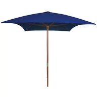 Parasole ogrodowe - vidaXL Parasol ogrodowy na drewnianym słupku, niebieski, 200x300 cm 313761 - miniaturka - grafika 1