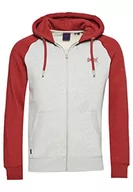 Bluzy męskie - Superdry Męska bluza z zamkiem błyskawicznym, Athletic Grey Marl/Rhubarb Marl, S - miniaturka - grafika 1