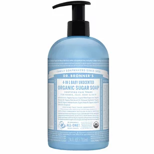 Organic DR. BRONNER'S Mydło Sugar Soap Baby Mild, Dr. Bronners, 710 ml - Kosmetyki kąpielowe dla dzieci - miniaturka - grafika 2