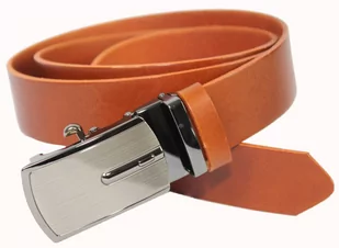 Pasek Męski Skórzany Arucce (PL) Skóra Licowa EXTRA 35 mm BRĄZOWY Gładki Klamra Samozaciskowa SREBRNA 34 - Paski - miniaturka - grafika 4