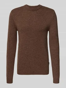 Sweter z dzianiny z prążkowanymi wykończeniami model ‘BRANKO’ - Swetry męskie - miniaturka - grafika 1