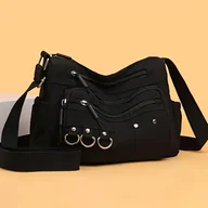 Torebki damskie - TEMU damska torba na ramię/do noszenia na krzyż z wieloma kieszeniami o dużej pojemności, odpowiednia na krótkie wycieczki, codzienne dojazdy i - miniaturka - grafika 1