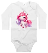 Body dla niemowląt - Body dziecięce Wesoły Różowy Fioletowy Jednorożec Dla Dziewczynki 74/80 - miniaturka - grafika 1