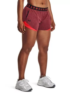 Spodnie sportowe damskie - Under Armour Szorty sportowe "Play Up Twist" w kolorze bordowym - grafika 1