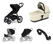 Wózki dziecięce - Wózek miejski Thule Urban Glide 4-wheel Black + Bassinet Soft beige SET 5in1 - miniaturka - grafika 1