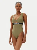 Stroje kąpielowe - Calvin Klein Swimwear Strój kąpielowy KW0KW02746 Zielony - miniaturka - grafika 1