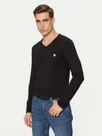 Koszulki męskie - Guess Longsleeve M2YI08 J1314 Czarny Slim Fit - miniaturka - grafika 1