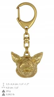 Chihuahua Pozłacany brelok do kluczy Breloczek - Breloki - miniaturka - grafika 1