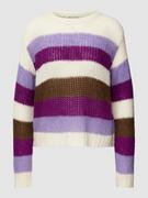 Swetry damskie - Sweter z dzianiny w paski - miniaturka - grafika 1