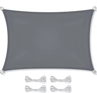 Markizy - ŻAGIEL PRZECIWSŁONECZNY OGRODOWY WODOODPORNY 4X3M CIEMNY SZARY - miniaturka - grafika 1